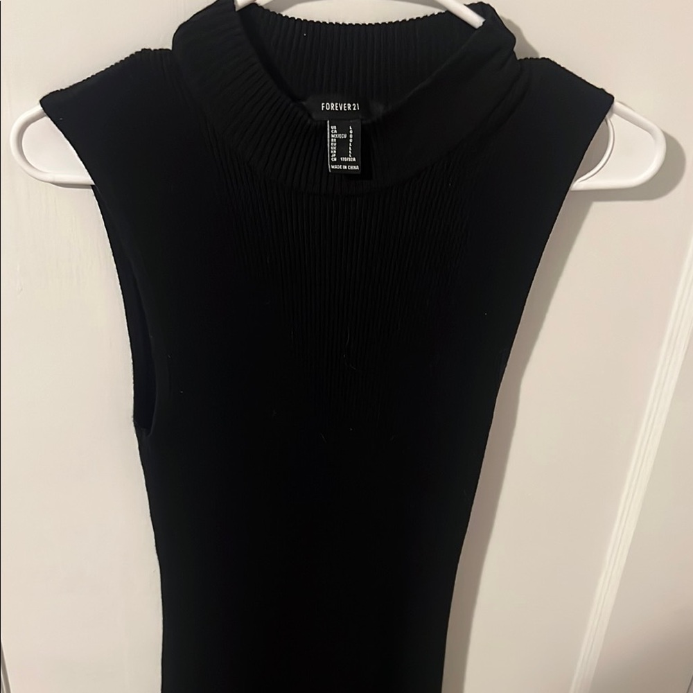 Forever 21 Black Ribbed Knit Dress